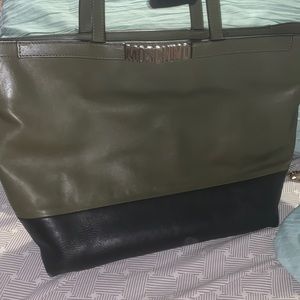 Black and olive Green authentic moschino tote leather